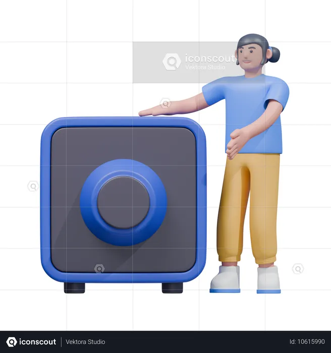 Safe Box Protection  3D Illustration