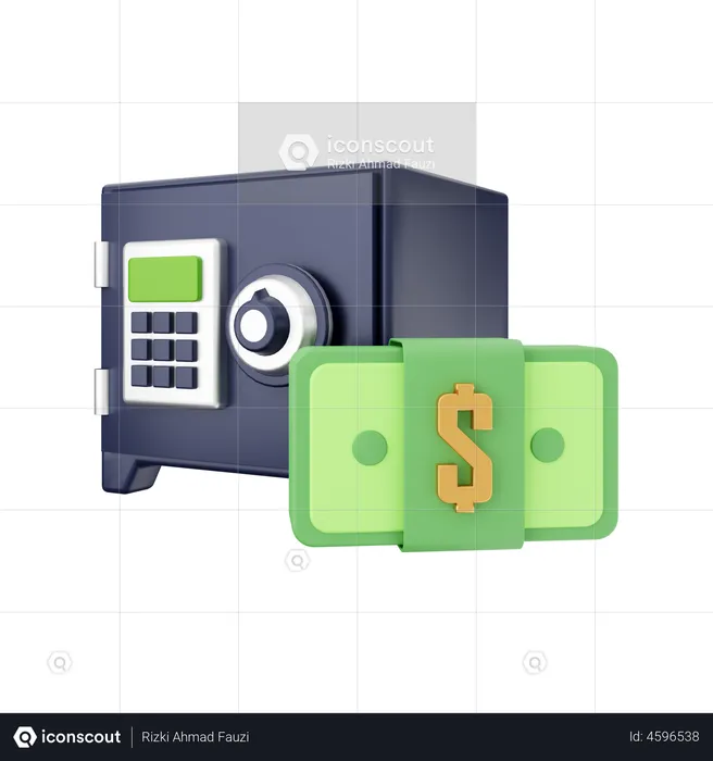 Safe Money Locker  3D Illustration