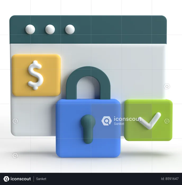 Safe Payment  3D Icon
