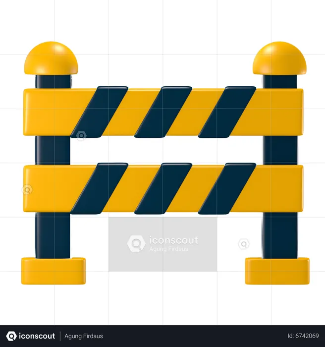 Safety Barrier  3D Icon