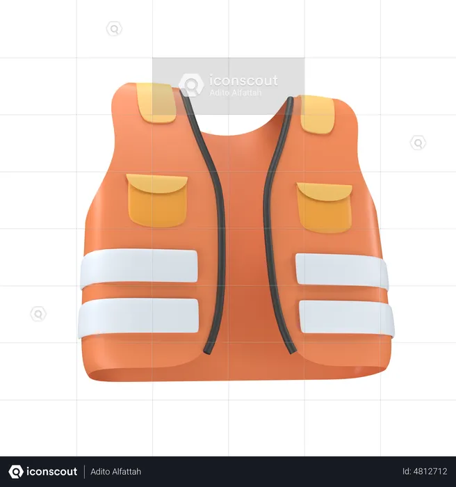 Safety Orange Suit  3D Illustration
