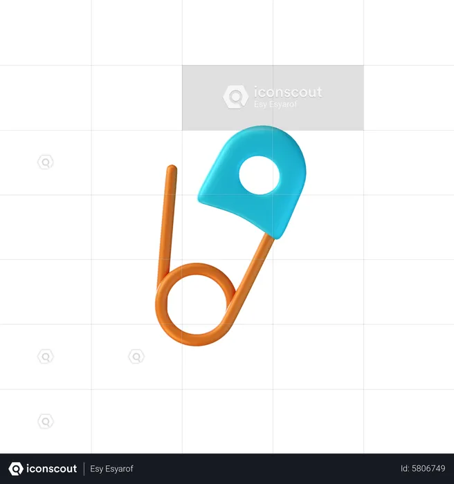 Safety Pin  3D Icon