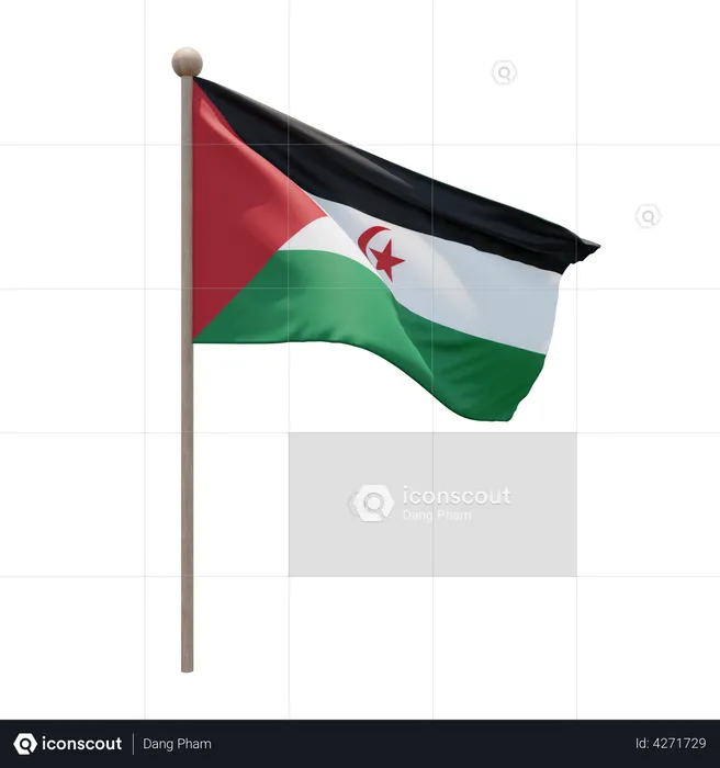 Sahrawi Arab Democratic Republic Flagpole Flag 3D Flag