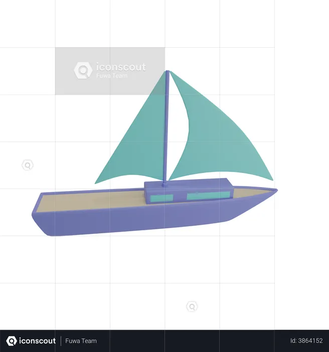 Sailboat  3D Illustration