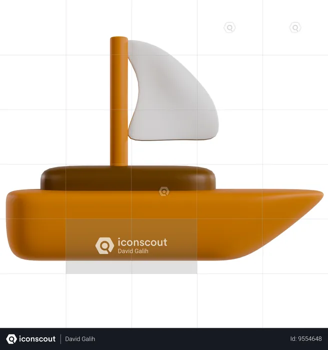 Sailing Adventure at Sunset  3D Icon