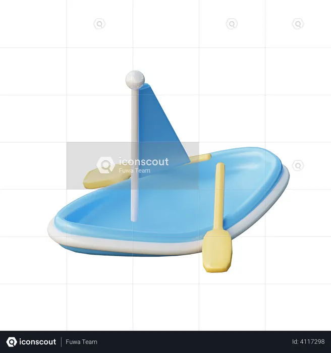 Sailing Boat  3D Illustration