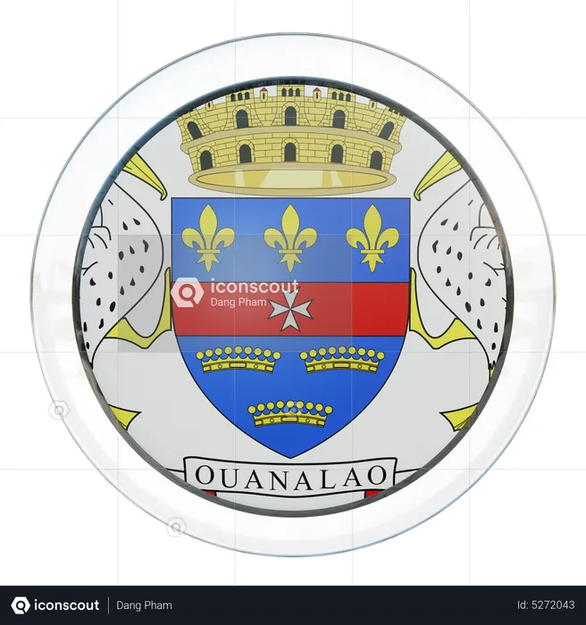 Saint Barthelemy Round Flag Flag 3D Icon