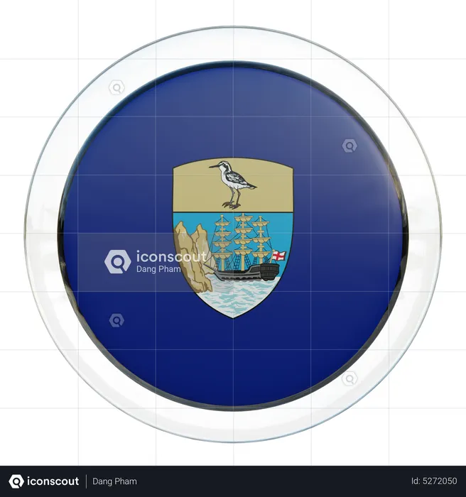 Saint Helena Round Flag Flag 3D Icon