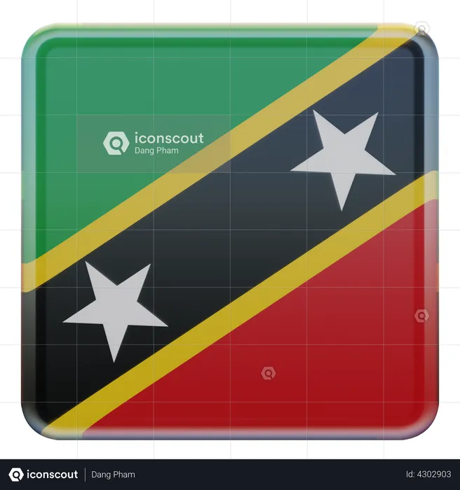 Flagge von St. Kitts und Nevis Flag 3D Flag