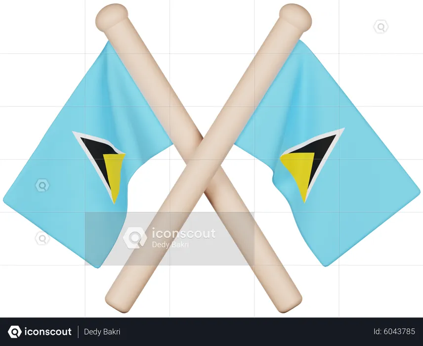 Saint Lucia Flag Flag 3D Icon