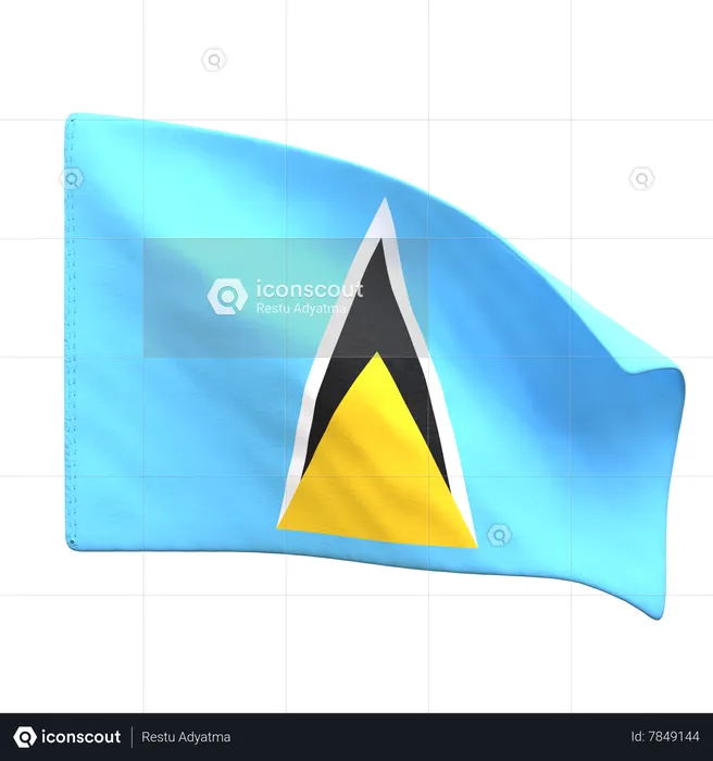 Saint Lucia Flag Flag 3D Icon