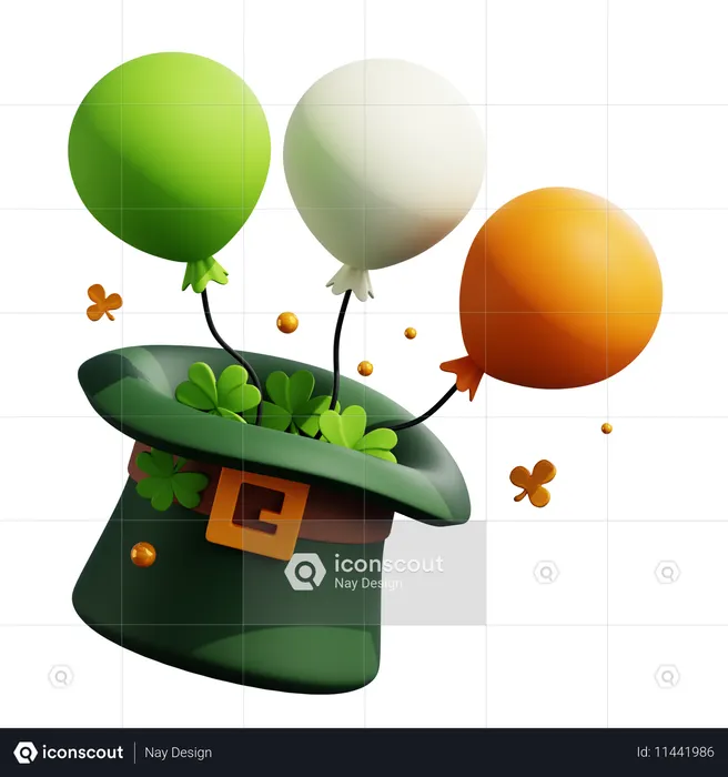 Saint Patrick Balloons  3D Icon