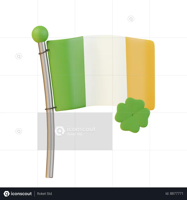 Saint Patrick Flag  3D Icon