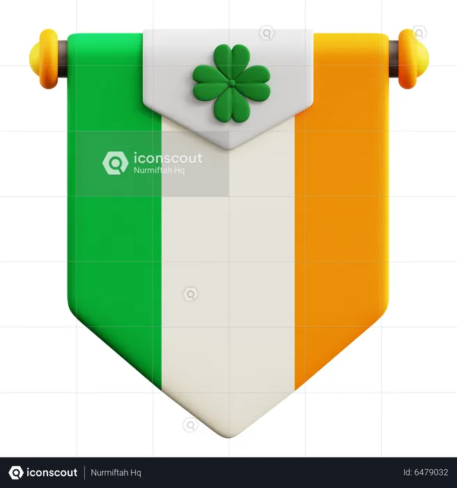 Saint Patrick Flag  3D Icon