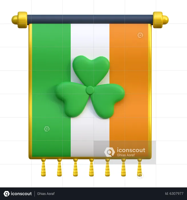 Saint Patrick Flag  3D Icon