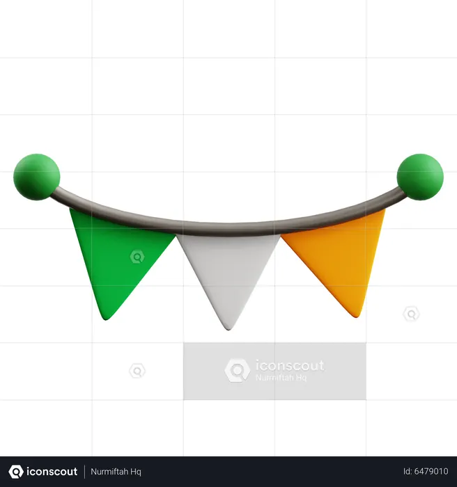 Saint Patrick Flag Garlands  3D Icon