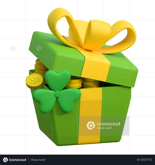 Saint Patrick Gift Box  3D Icon