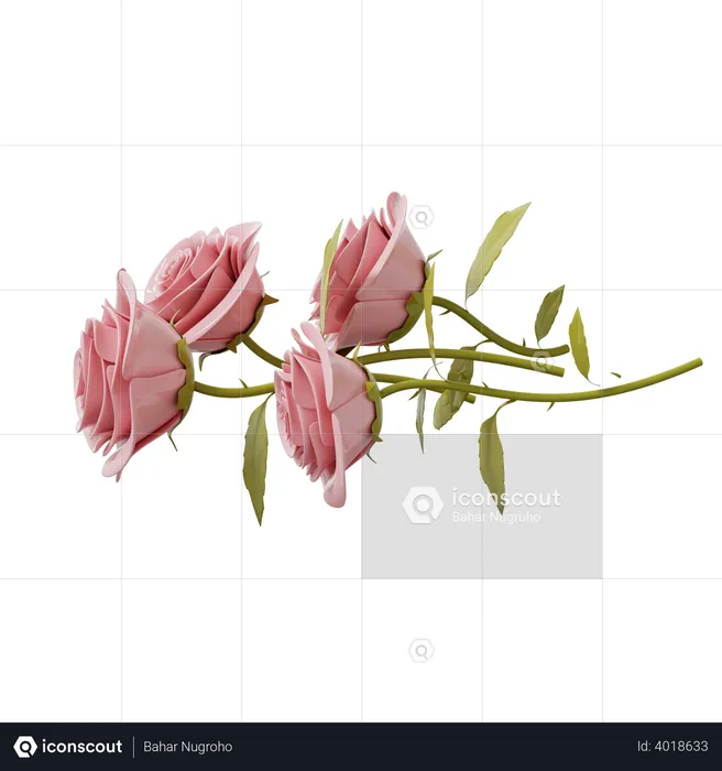 Saint valentin, rose  3D Illustration