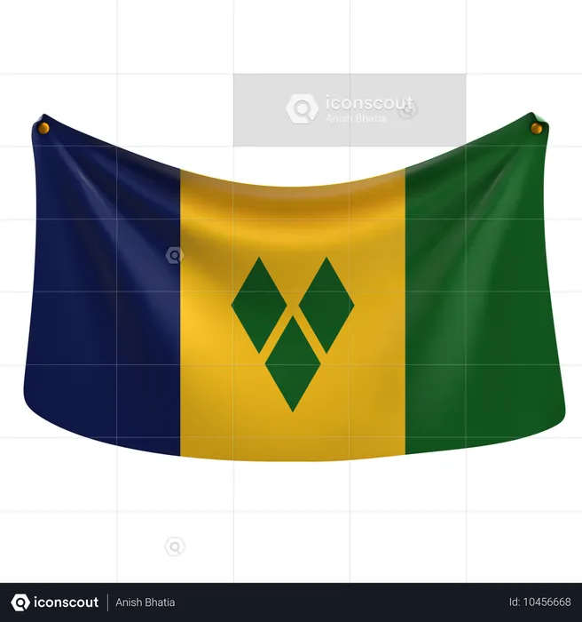 Saint-Vincent-et-les-Grenadines Flag 3D Icon