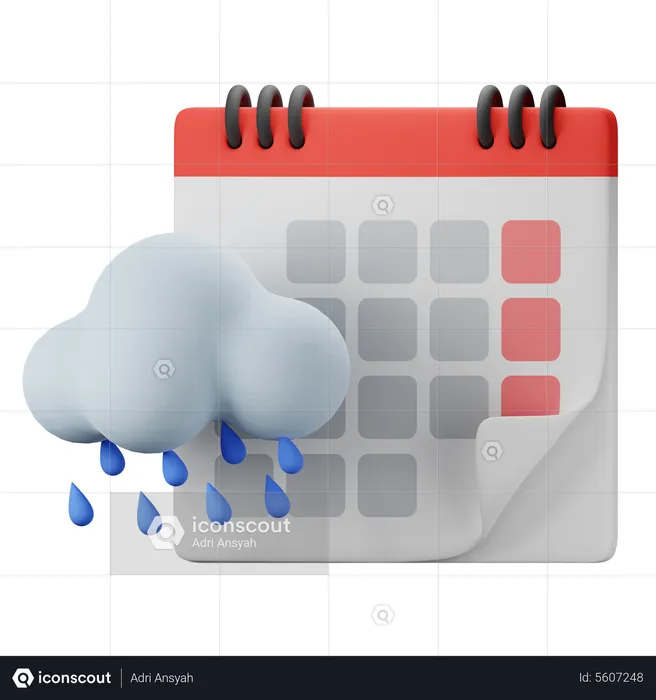 Saison des pluies  3D Icon