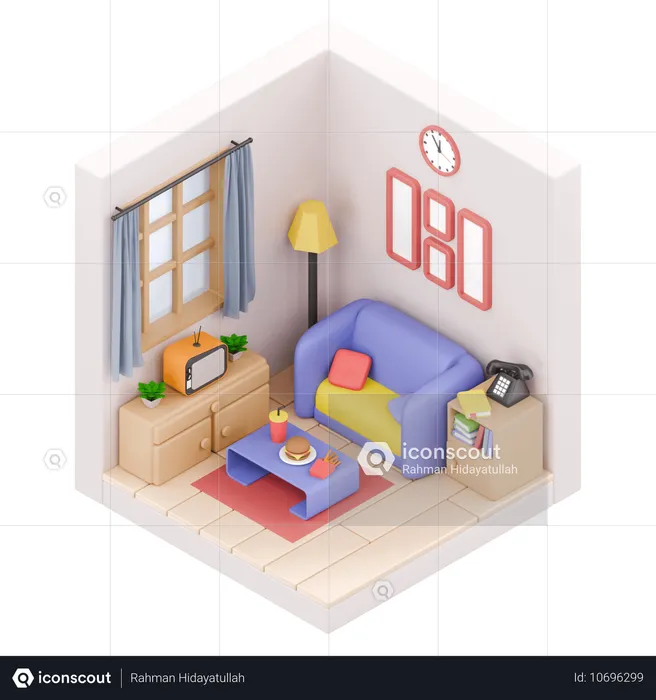 Sala de estar  3D Illustration