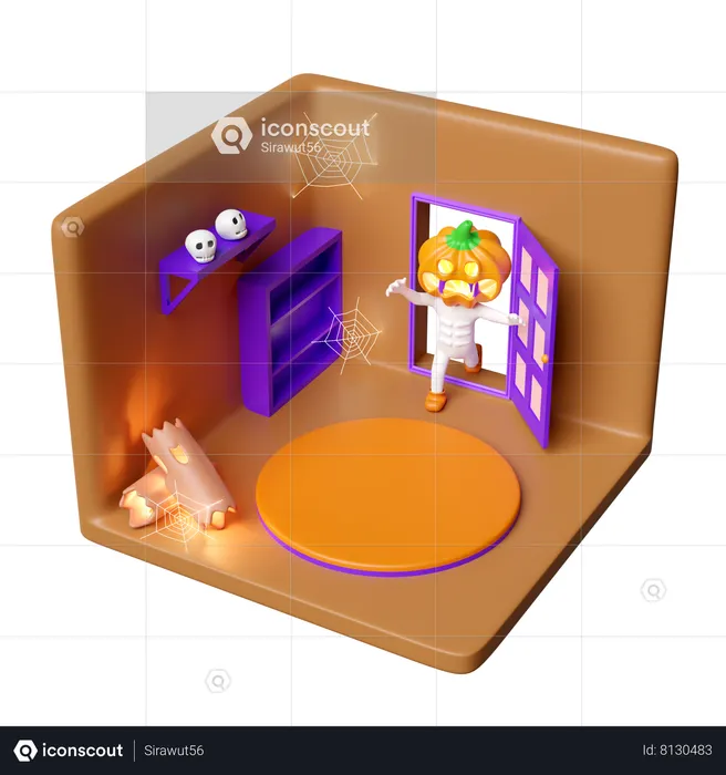 Quarto do dia das bruxas  3D Icon