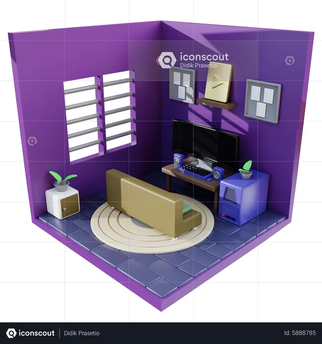 Sala de jogos  3D Icon