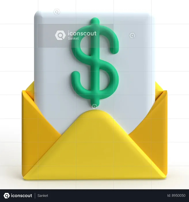 Courrier de salaire  3D Icon