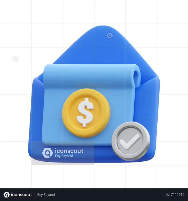 Courrier de salaire  3D Icon