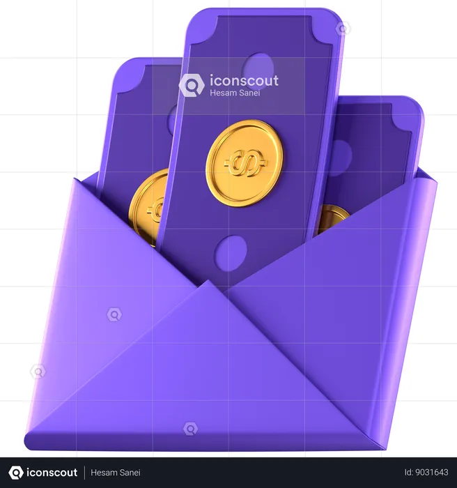 Correo salarial  3D Icon