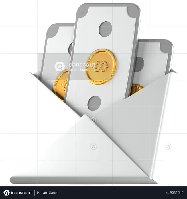 Correo salarial  3D Icon