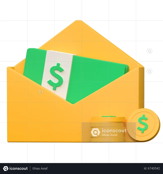Correo salarial  3D Icon