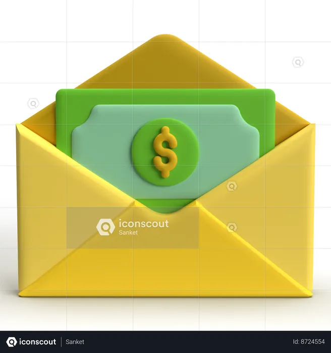 Correio salarial  3D Icon