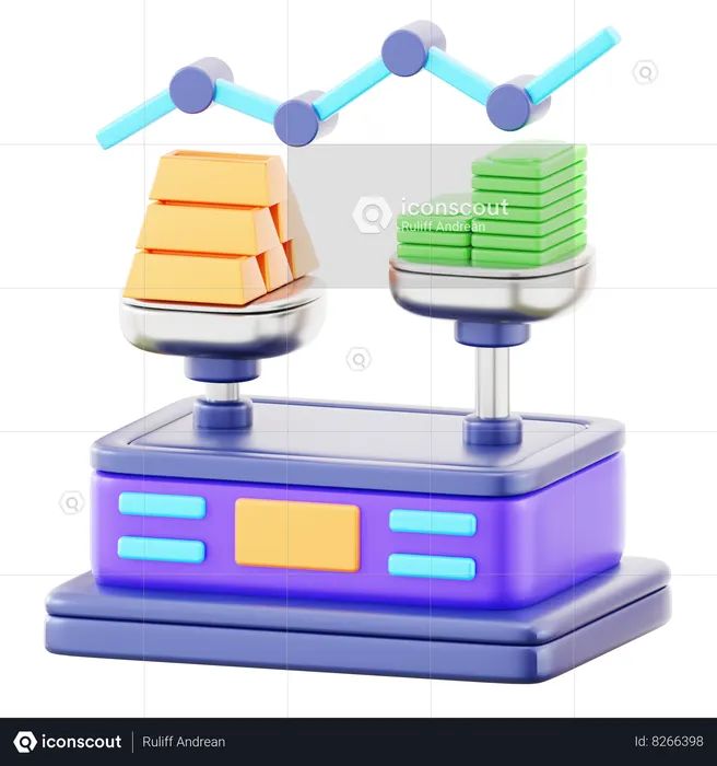 Saldo de activos  3D Icon