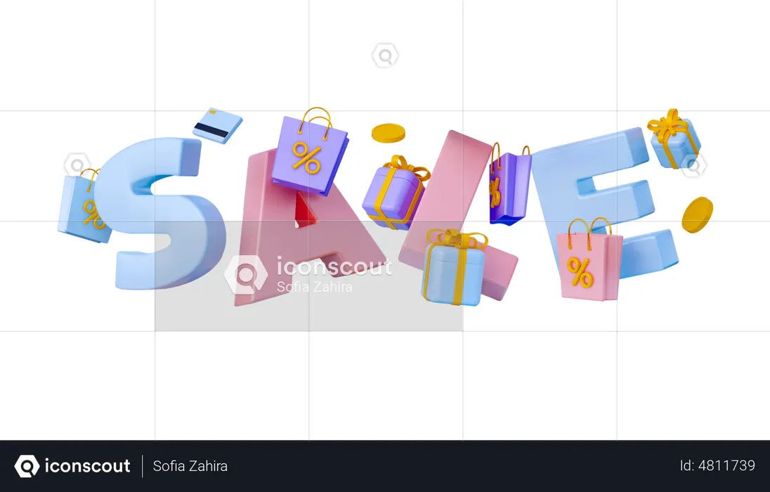 Sale  3D Illustration