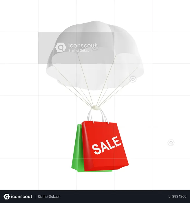 Sale airdrop  3D Illustration