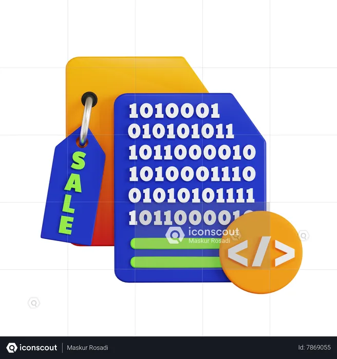 Sale Binary Code  3D Icon