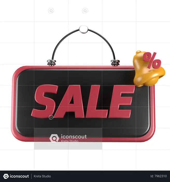 Sale Board  3D Icon