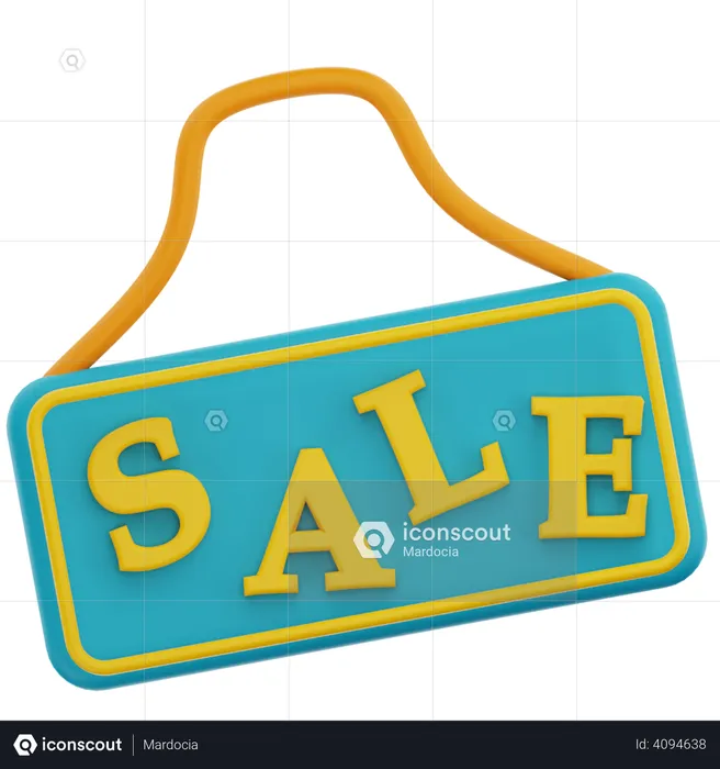 Sale board  3D Illustration