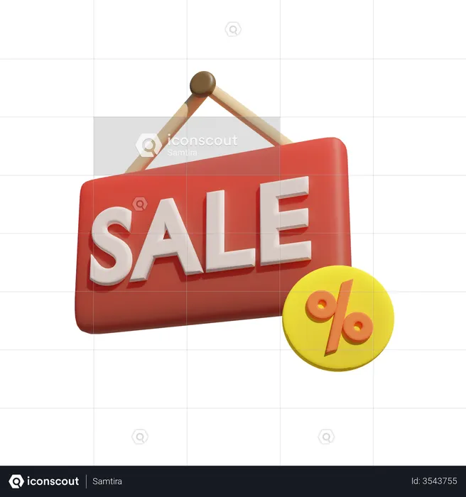 Sale Board  3D Illustration