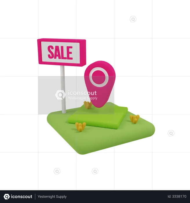 Sale Location Pin  3D Illustration