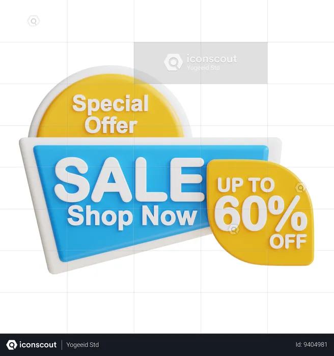 Sale Shop Now 60  3D Icon