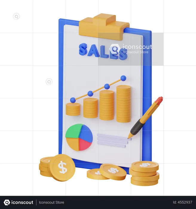 Sales Analysis Report  3D Illustration