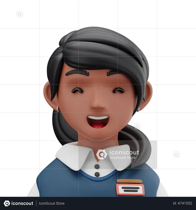 Female Sales Assistant  3D Icon