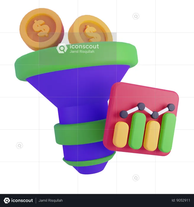 Sales Funnel  3D Icon