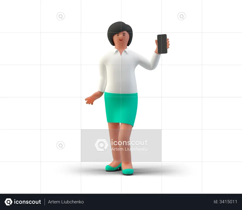 Premium Sales Girl 3D Illustration download in PNG, OBJ or Blend format