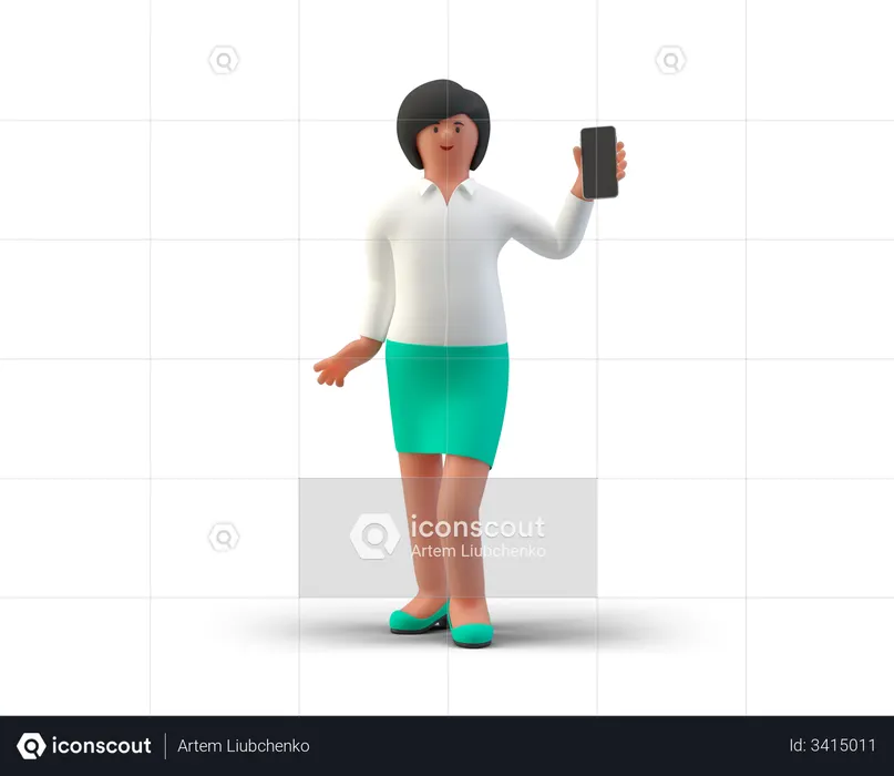 Premium Sales Girl 3D Illustration download in PNG, OBJ or Blend format Premium Sales Girl 3D Illustration download in PNG, OBJ or Blend format
