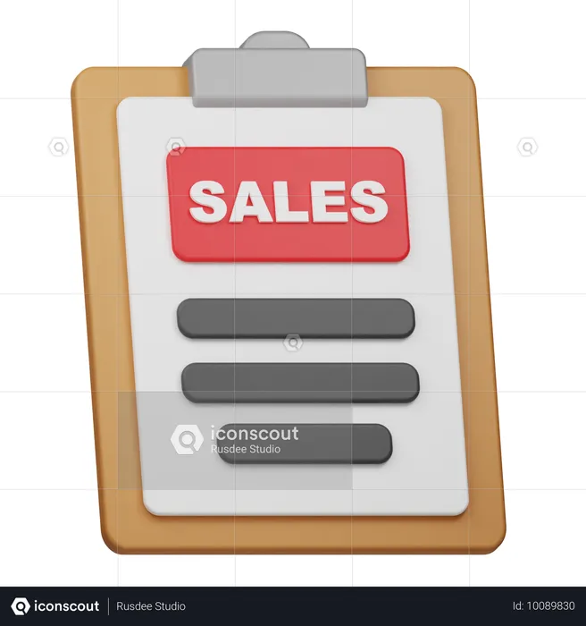 Sales Report  3D Icon