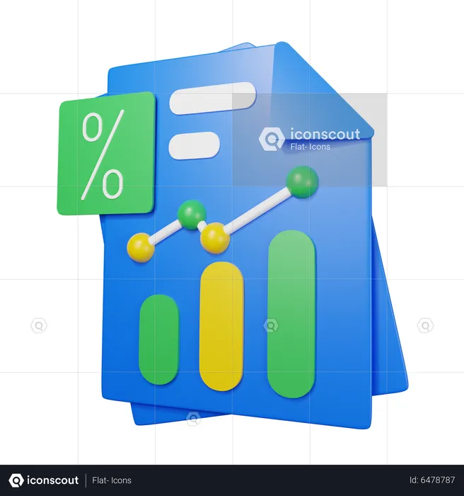 Sales Report  3D Icon