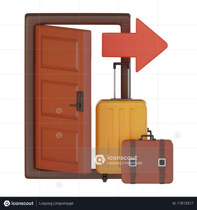 Salida del hotel  3D Icon